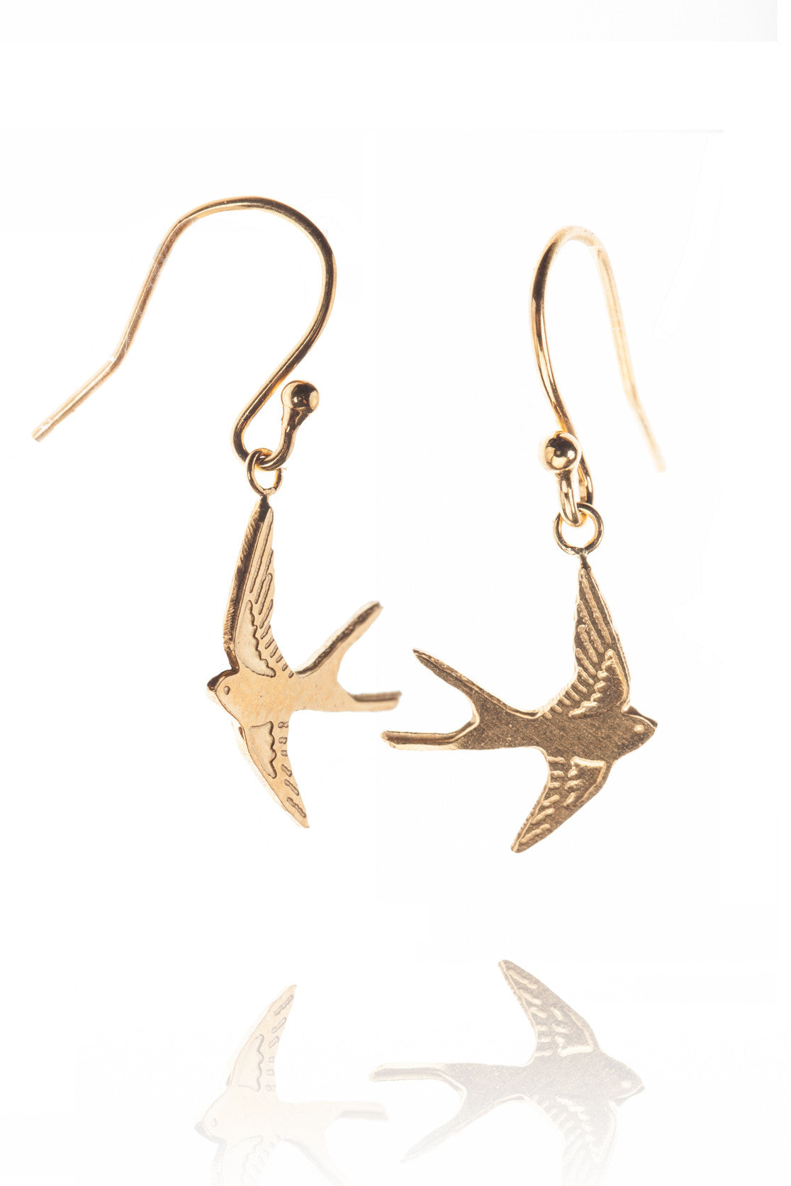 22ct Gold Vermeil Swallow Drop Earrings