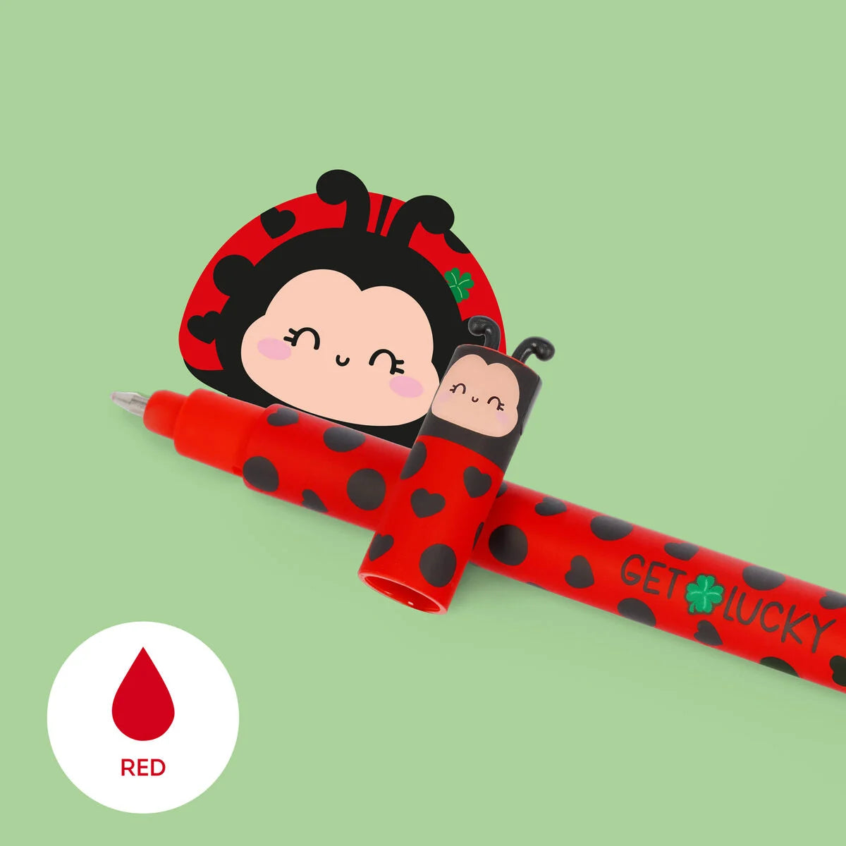 Ladybug Erasable Gel Pen - Red Ink