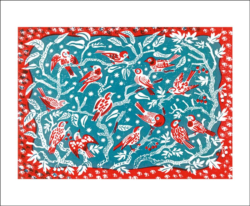 Stars & Finches Blank Card