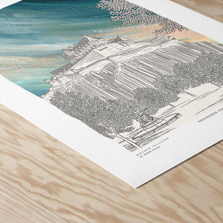 A5 Edinburgh Castle Art Print