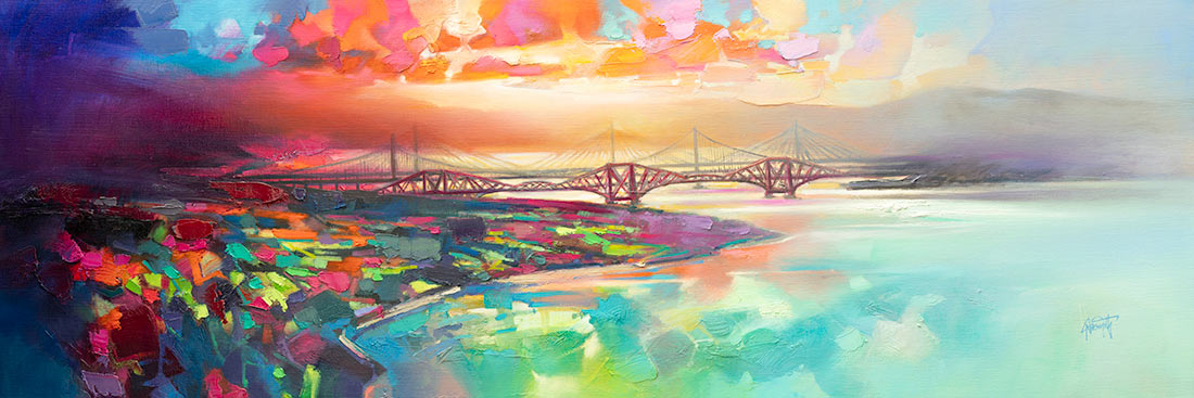 Forth Bridges Flight Path Mounted Art Print