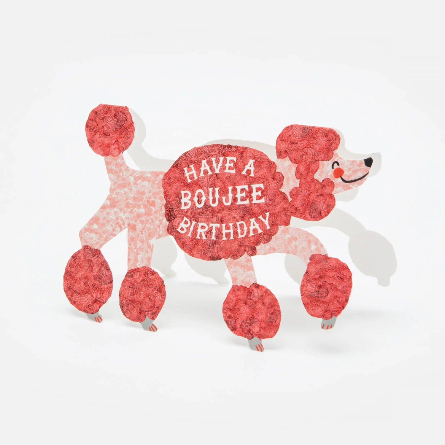 Boujee Birthday Poodle Stand-Up Card
