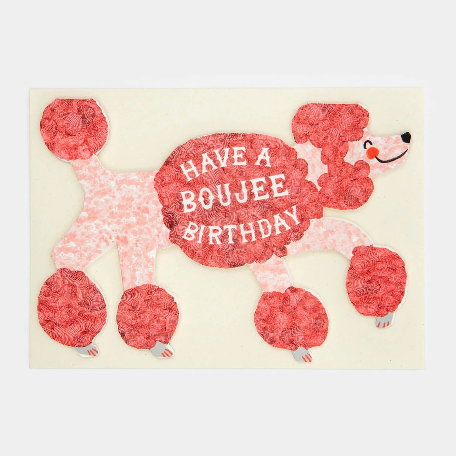 Boujee Birthday Poodle Stand-Up Card