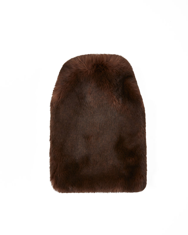 Linus Hot Water Bottle - Chocolate Brown Faux Fur