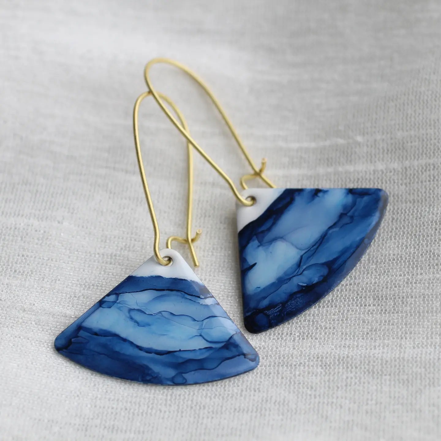 Indigo Blue Enamel Earrings