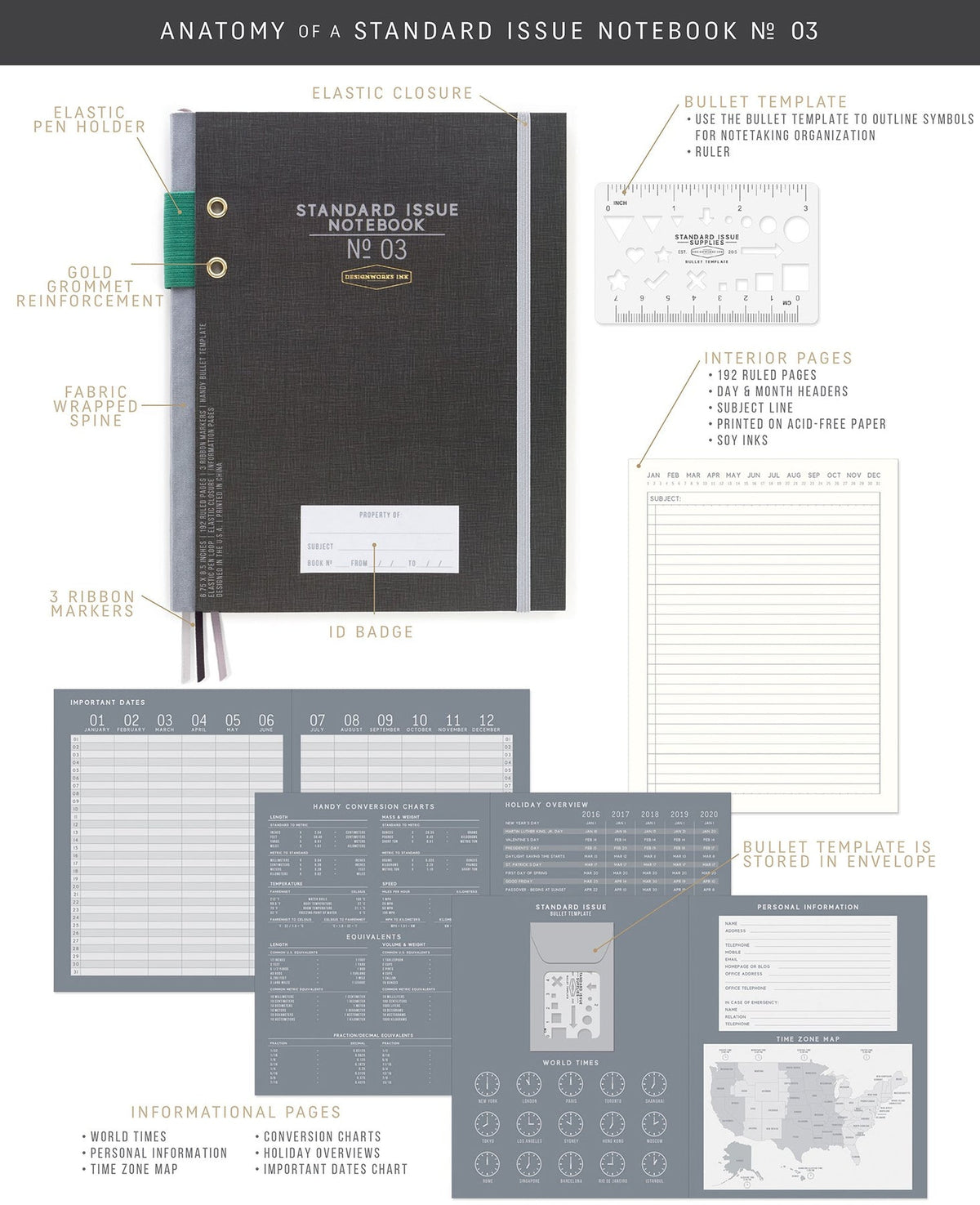 Cobalt & Citron Hardcover Notebook