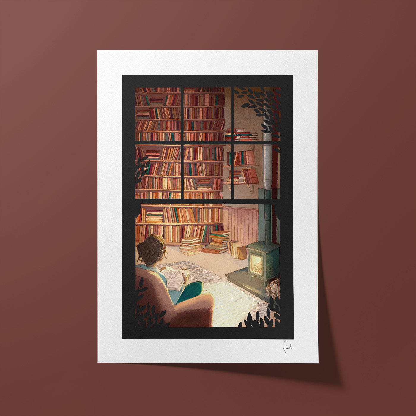 A4 Library Art Print