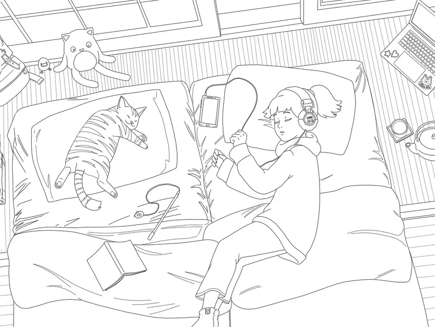 Lofi Girl Colours To Chill To Colouring Book