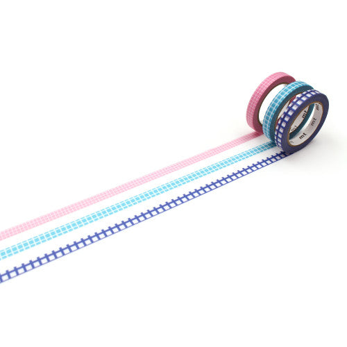 Trio Of Slim Deco Grid Washi Tapes