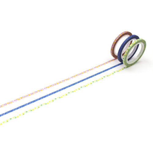 Trio Of Slim Flower Washi Tapes