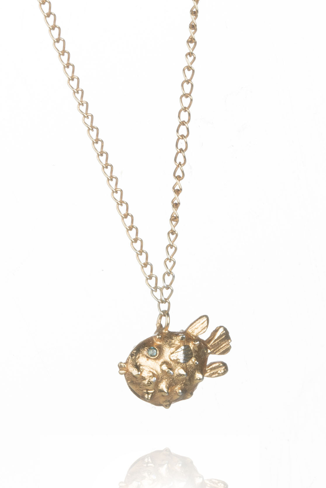 Gold Vermeil Puffer Fish Necklace