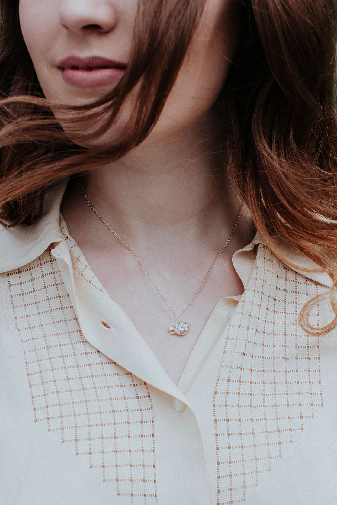 Gold Vermeil Puffer Fish Necklace