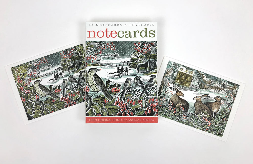 10 Holly Hedge & We Three Hares Notecards and Envelopes