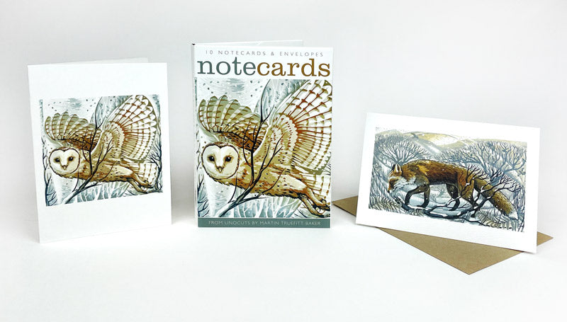 10 Barn Owl, Winter Branches & Winter Fox Notecards and Envelopes