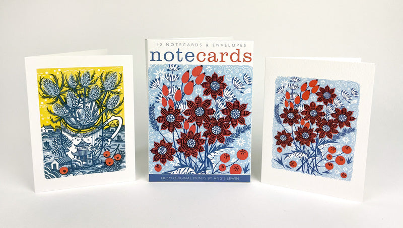 10 Frost Flowers & Sea Holly Notecards & Envelopes