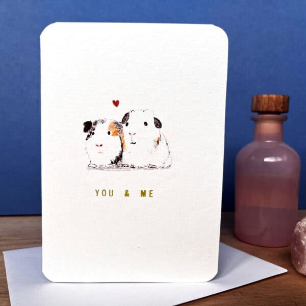 Guinea Pigs You and Me Valentines Card