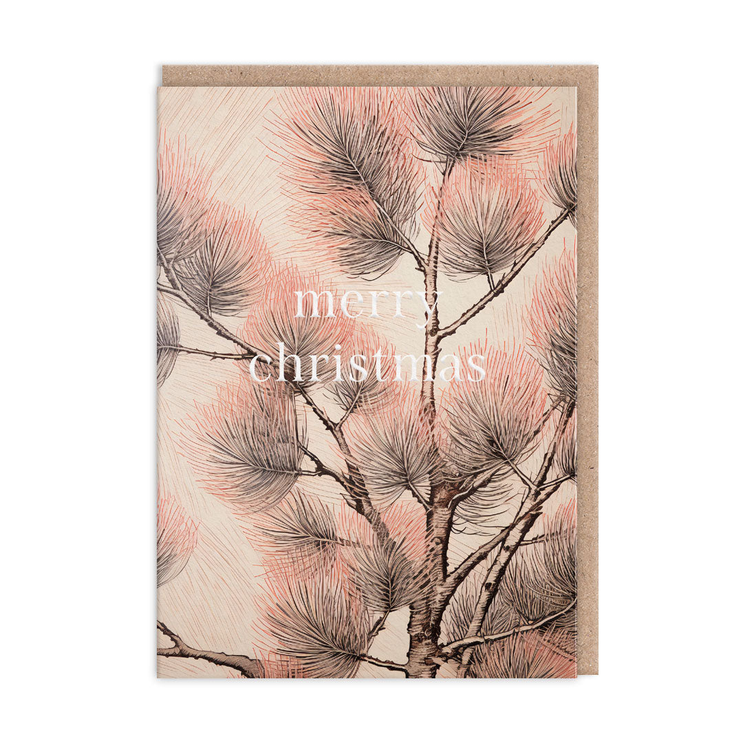 Botanical Pink Hues Christmas Card