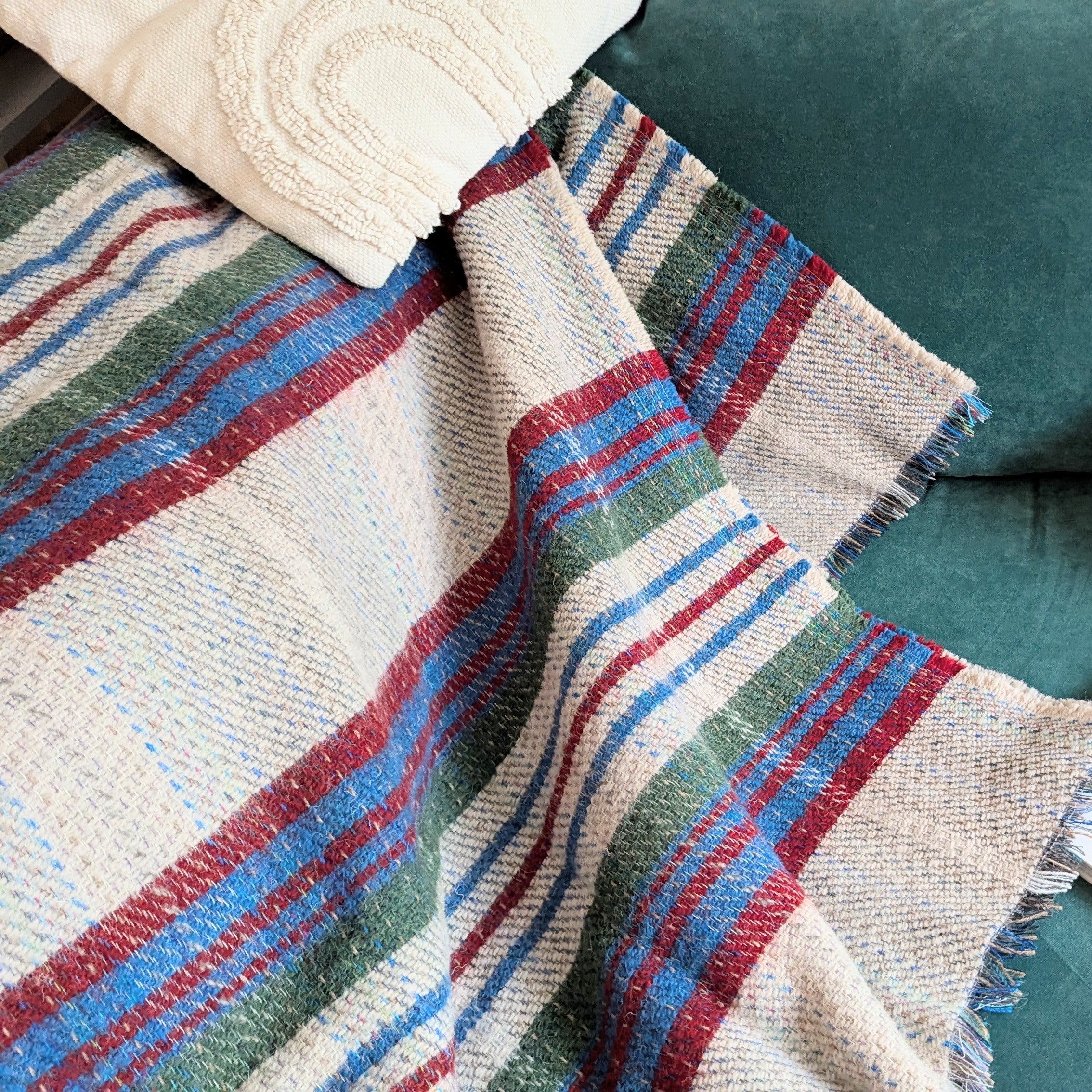 Green, Blue & Red Recycled Throw