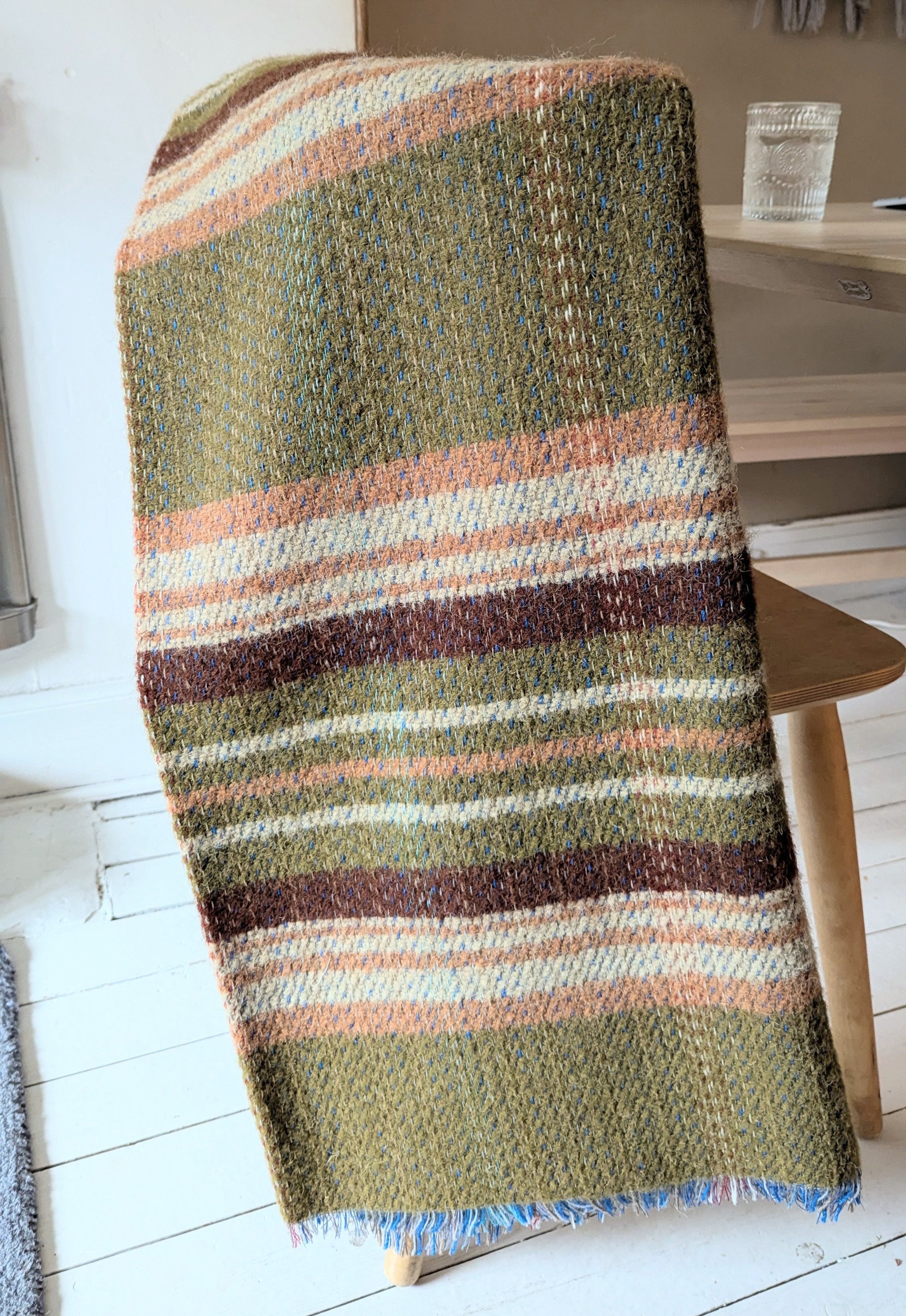 Olive & Brown Recycled Throw