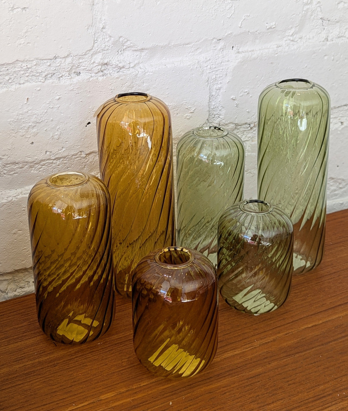 Green Fleur Vases