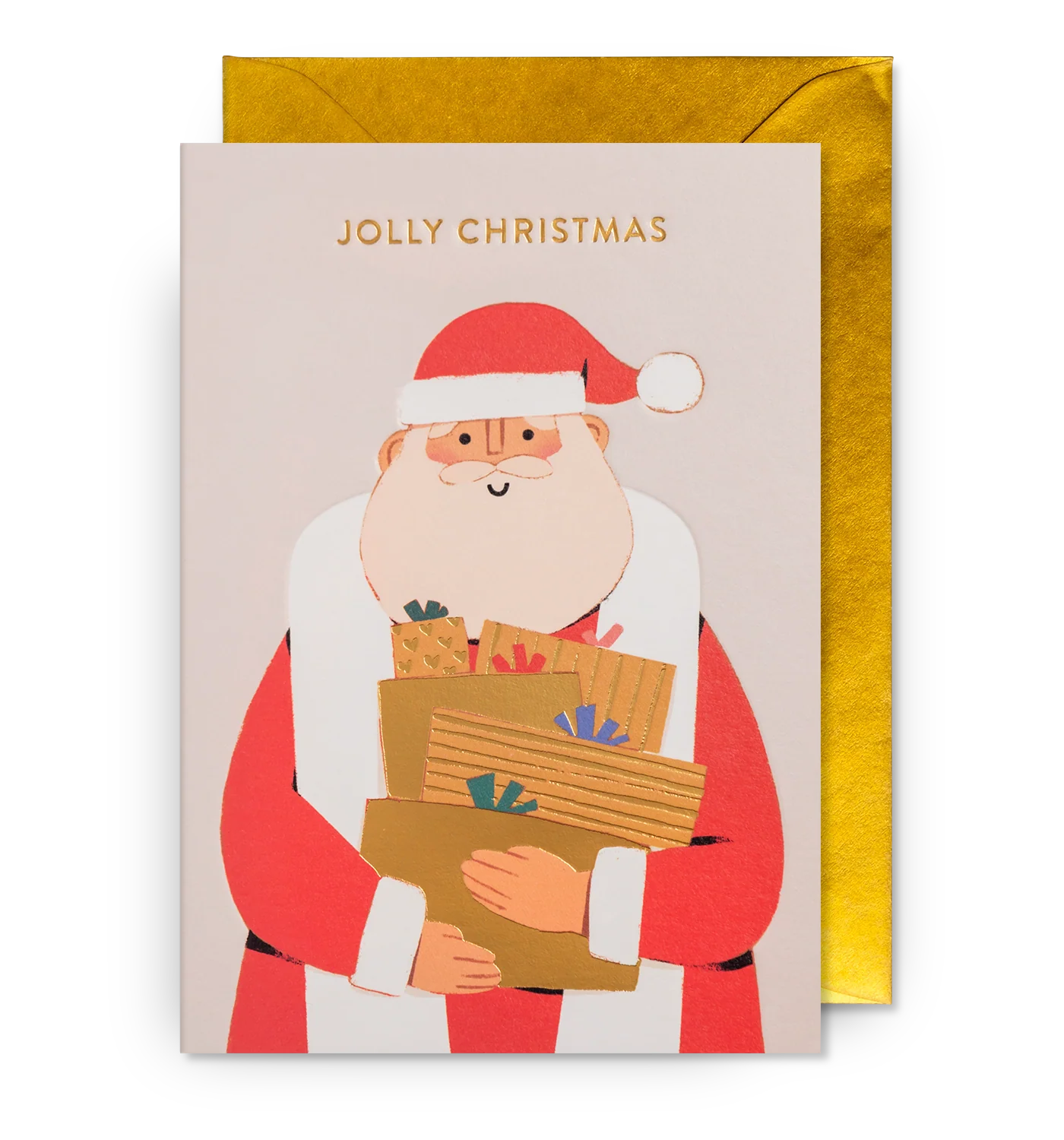 Pack Of Five Jolly Santa Christmas Cards