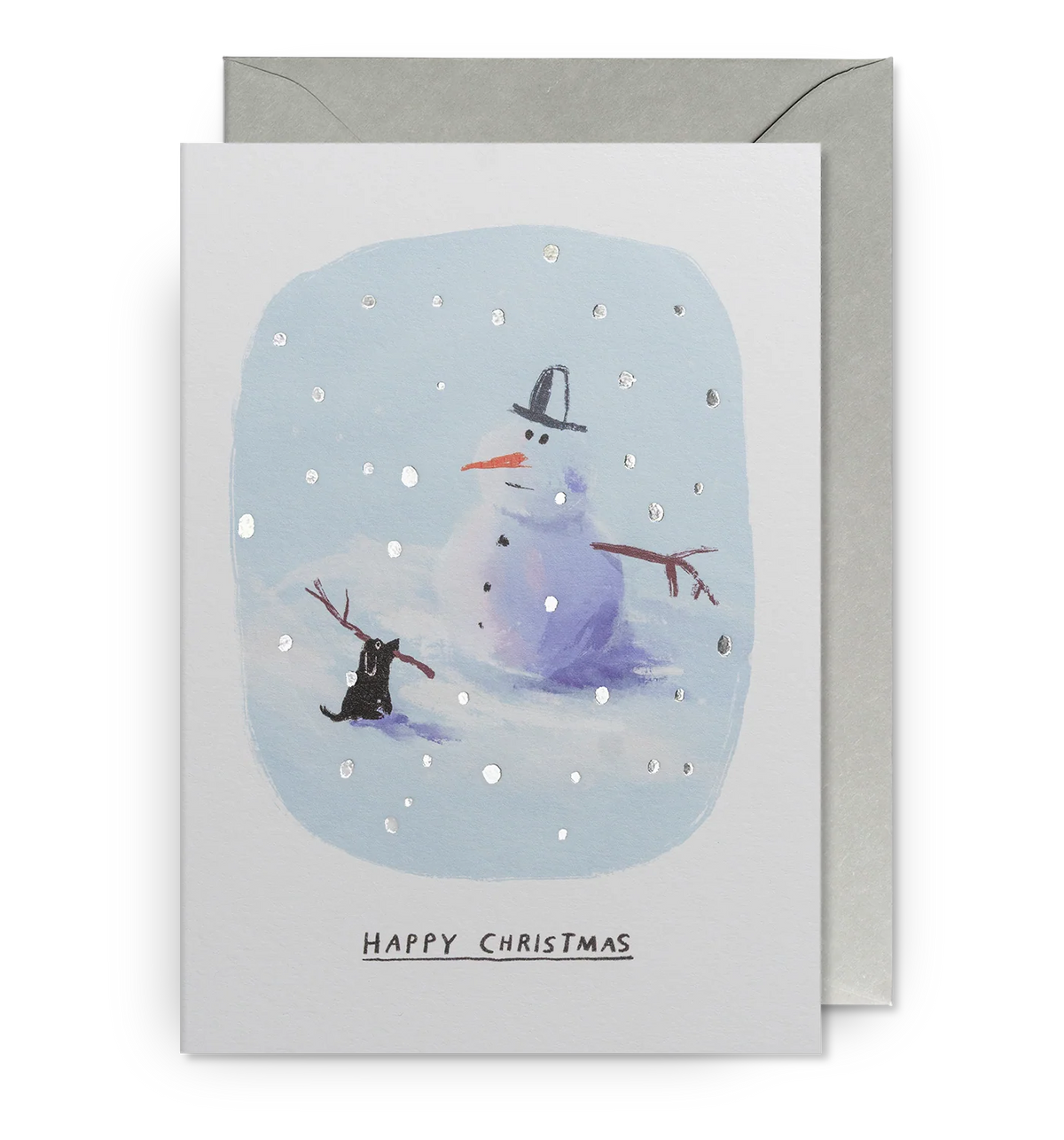 Pack Of Five Snowman & Dog Christmas Cards