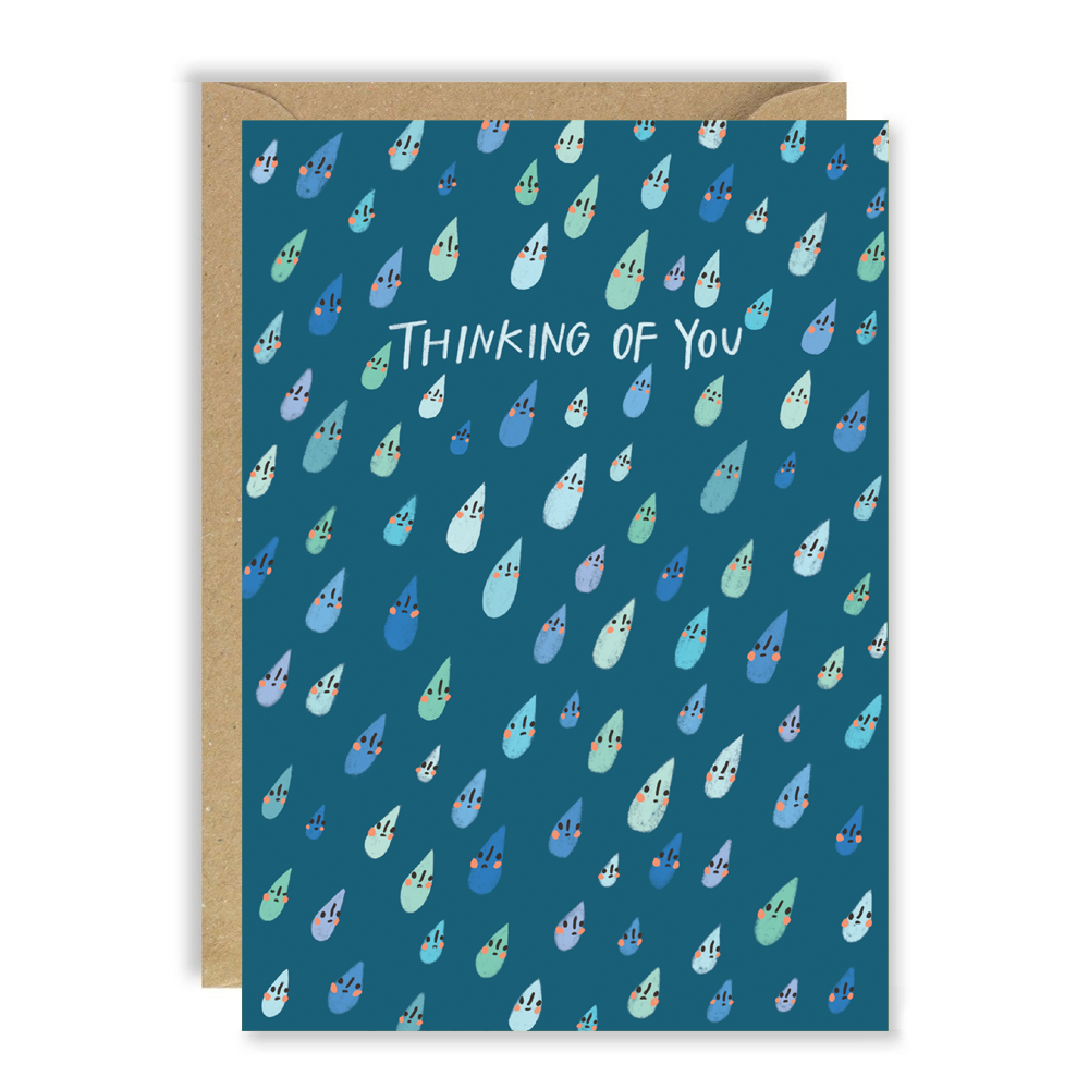 Raindrops Thinking Of You Card