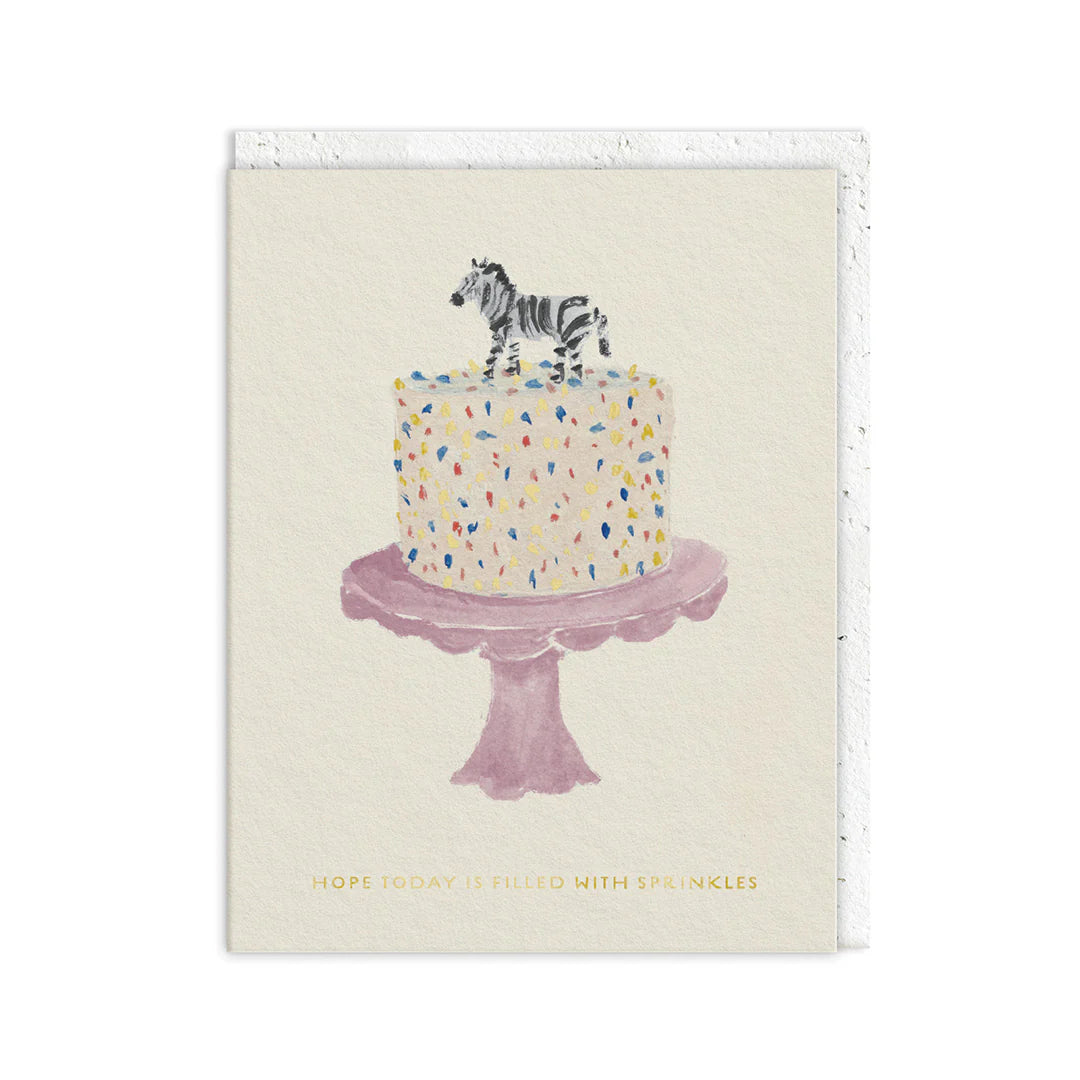 Zebra Birthday Sprinkles Card