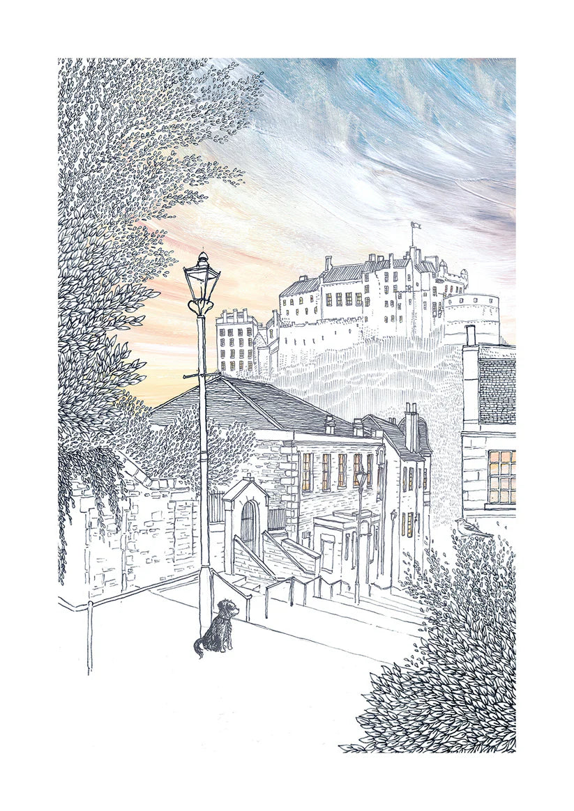 A4 The Vennel Steps Art Print