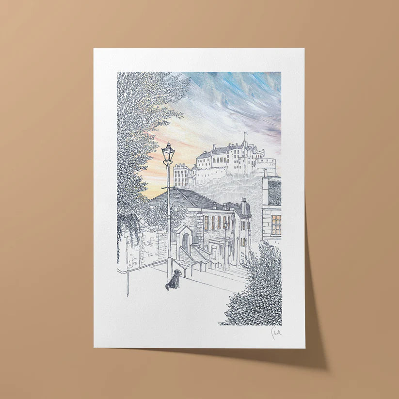 A4 The Vennel Steps Art Print