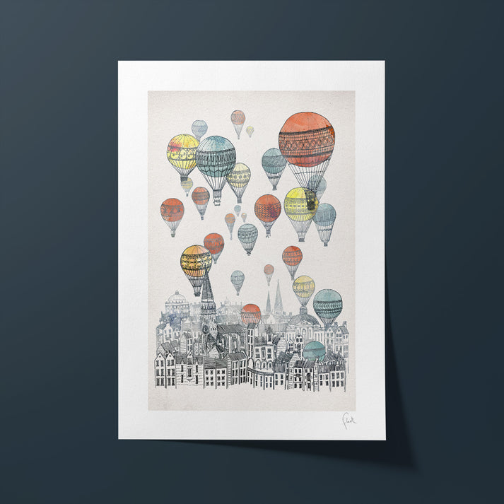 A4 Voyages Over Edinburgh Art Print