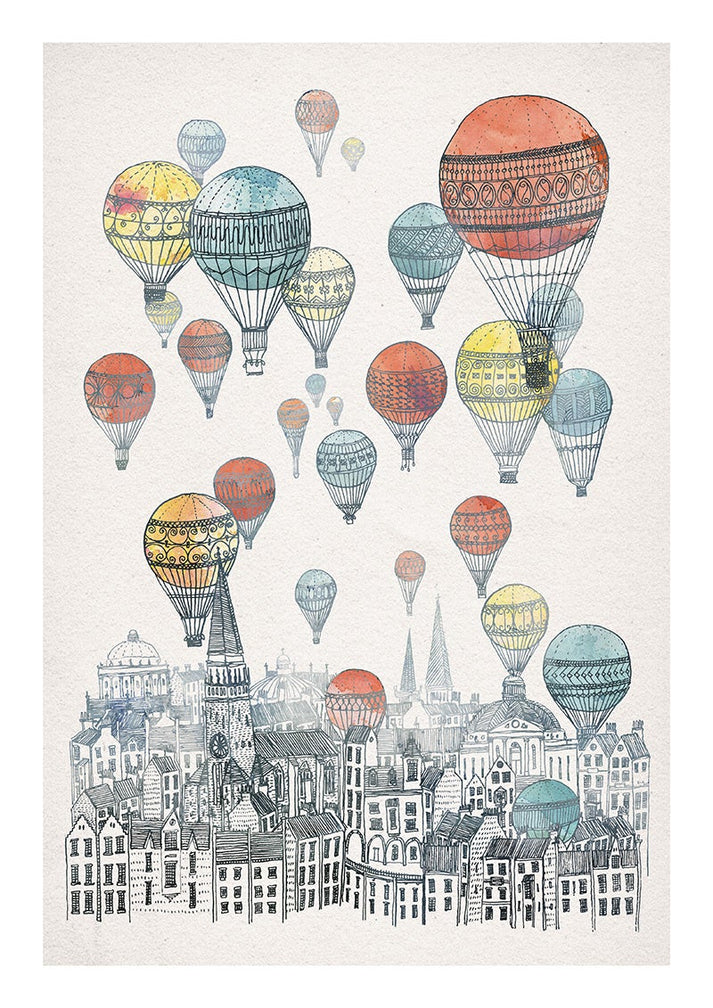 A4 Voyages Over Edinburgh Art Print