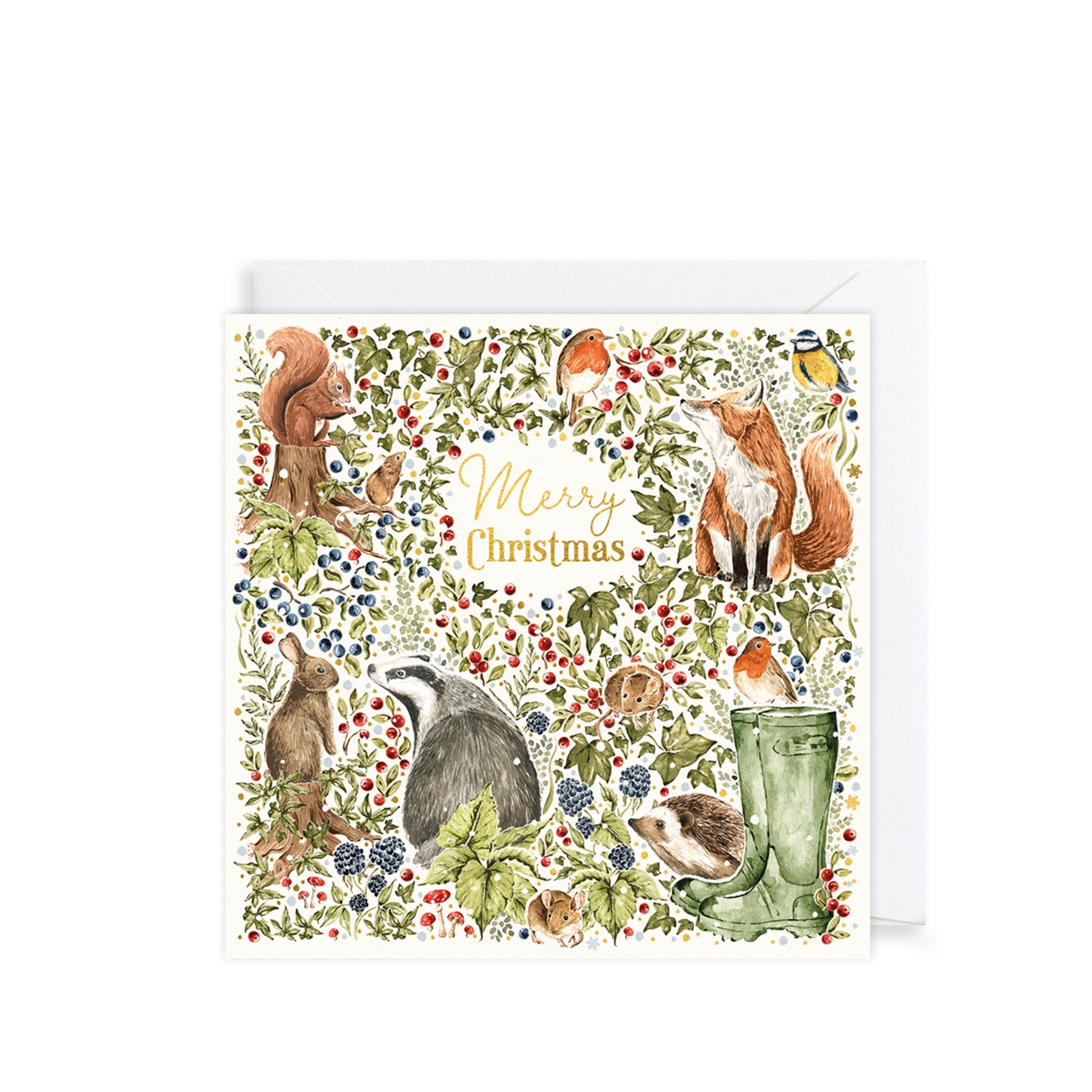 Pack of 6 Christmas Cards - Cream Countryside