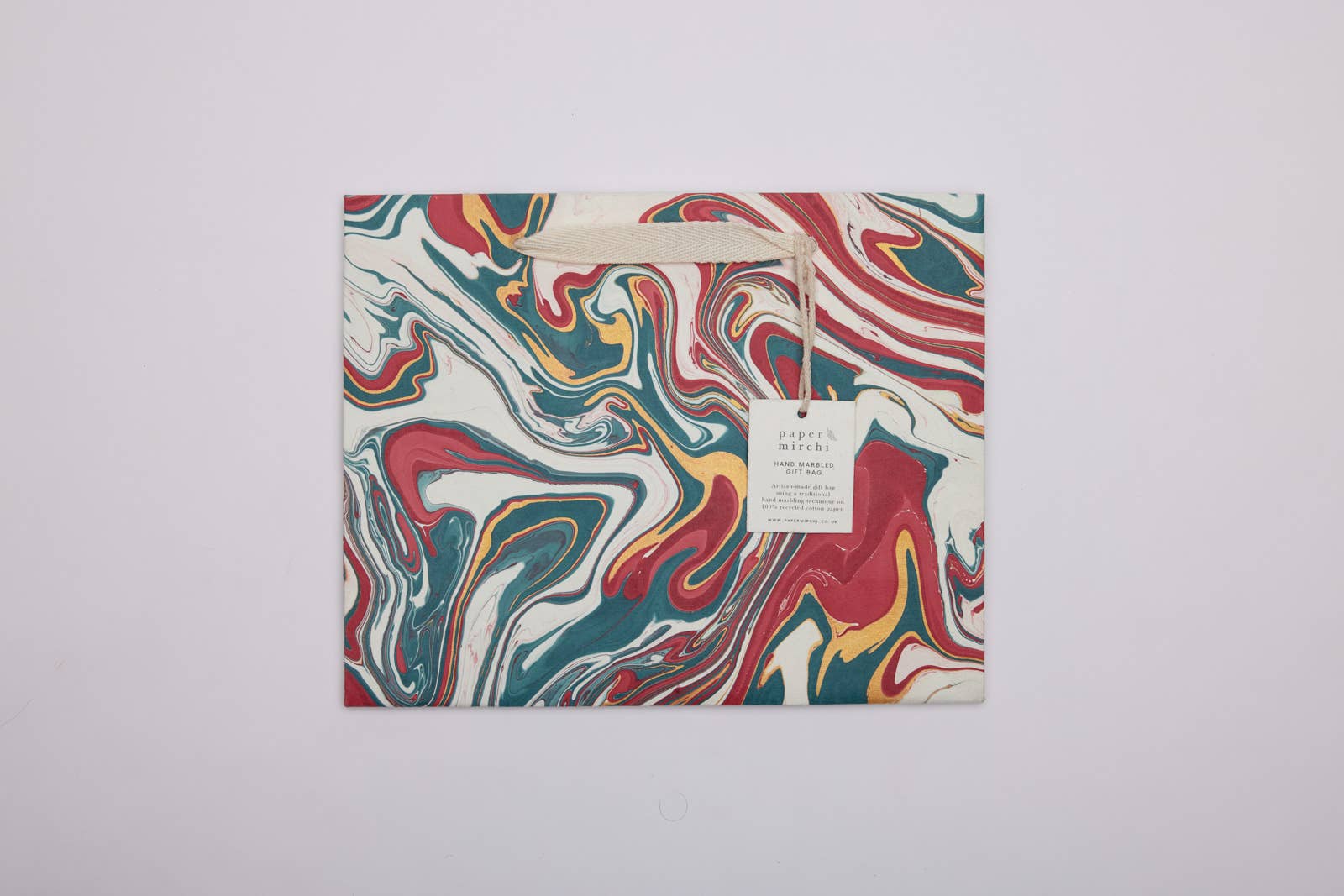 Hand Marbled Gift Bags (Medium) - Christmas Splendour