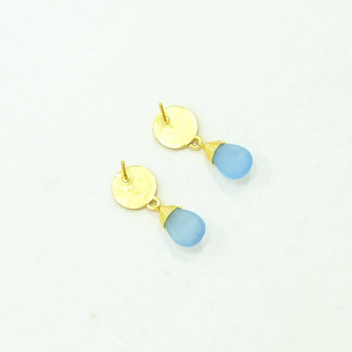 Abigail Earring Gold Plated - Blue Chalcedony