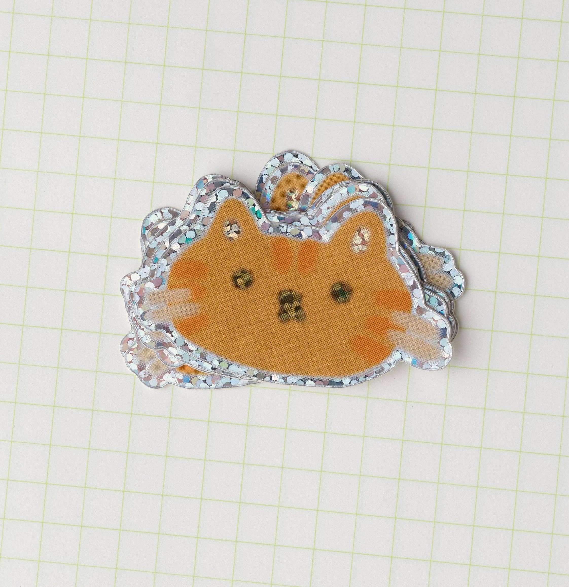 Ginger Cat Holographic Sticker: With Backing Card