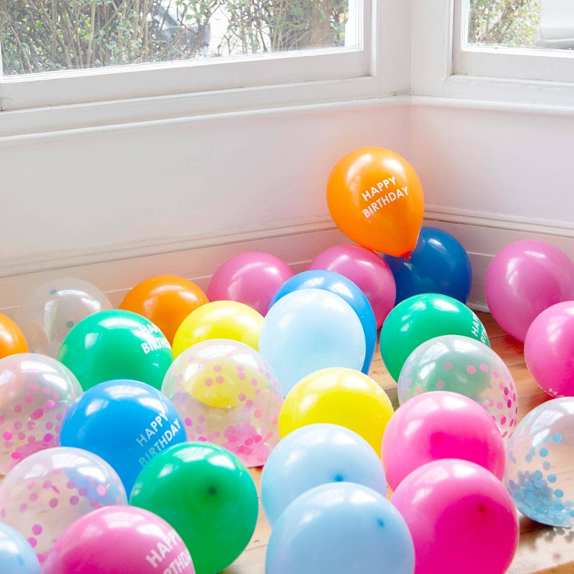 Rainbow Confetti Balloons