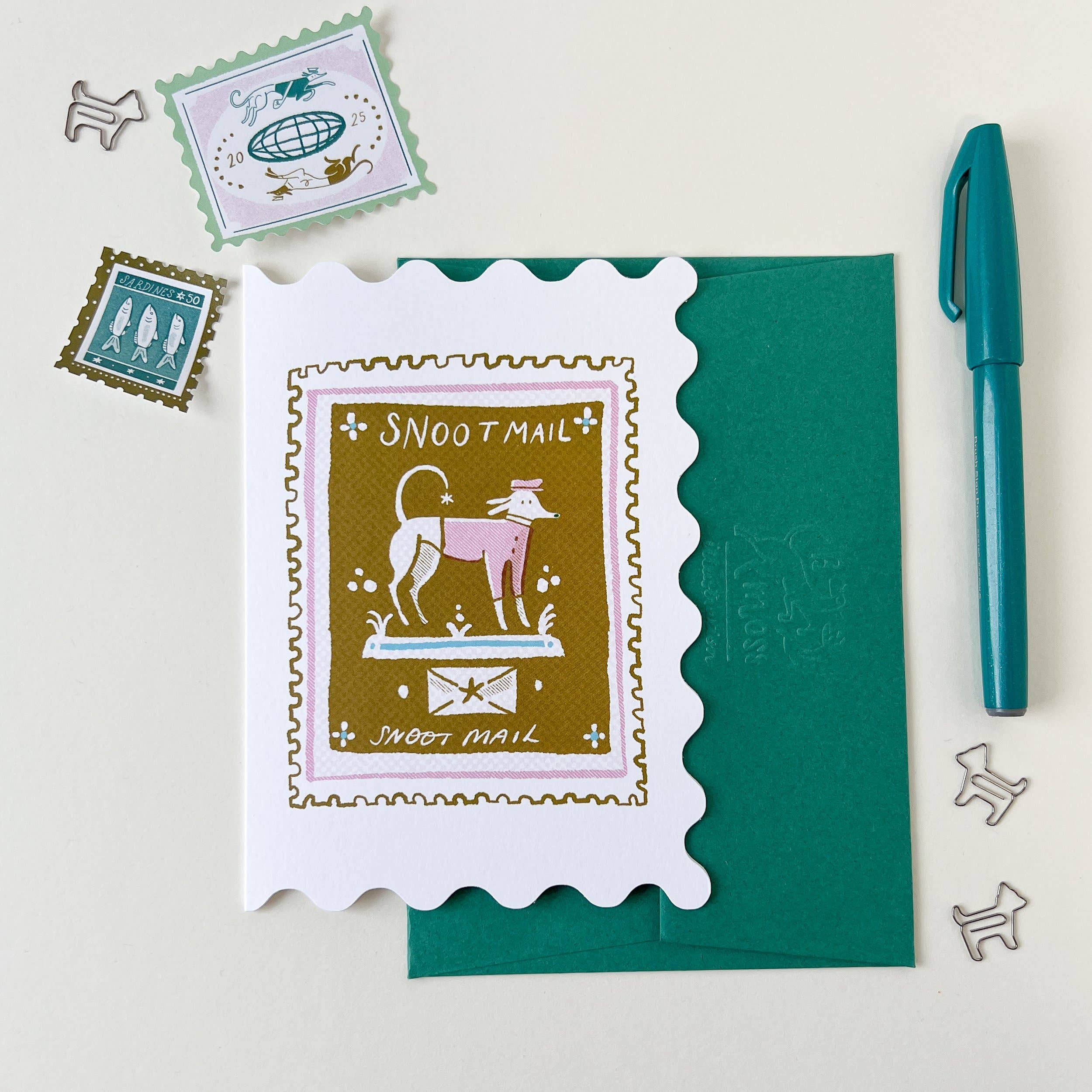 Snoot Stamp Shaped Card