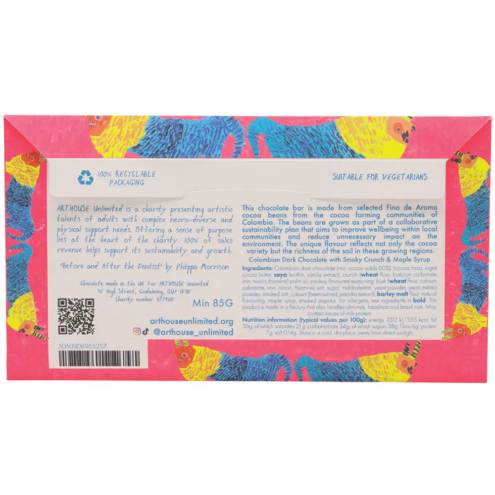 Before & After The Dentist Dark Chocolate Bar With Smoky Crunch & Maple Syrup