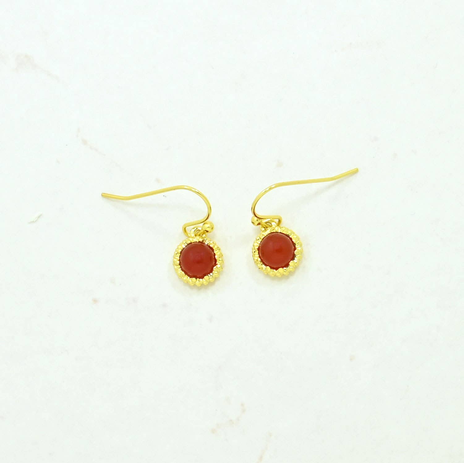 Dove Earring Gold Plated - Carnelian