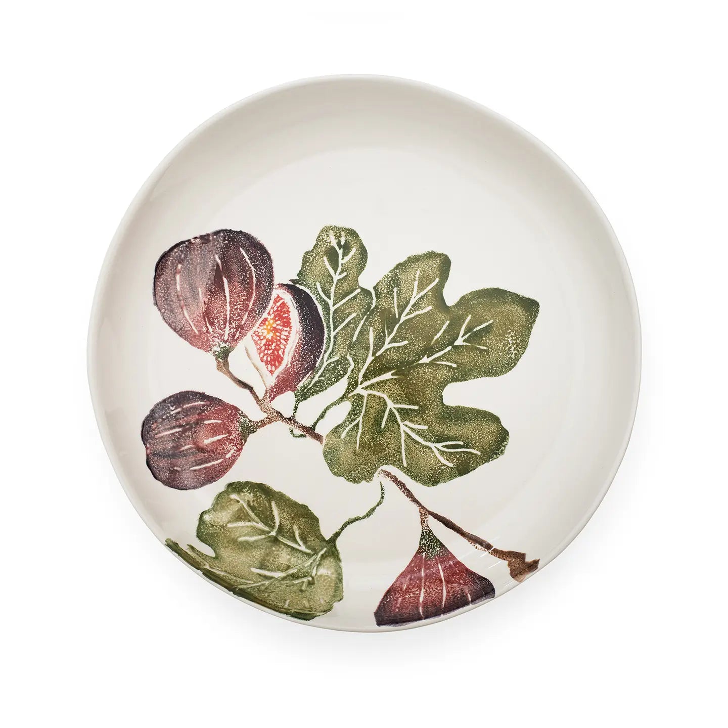 Earthenware Fig Round Shallow Dish