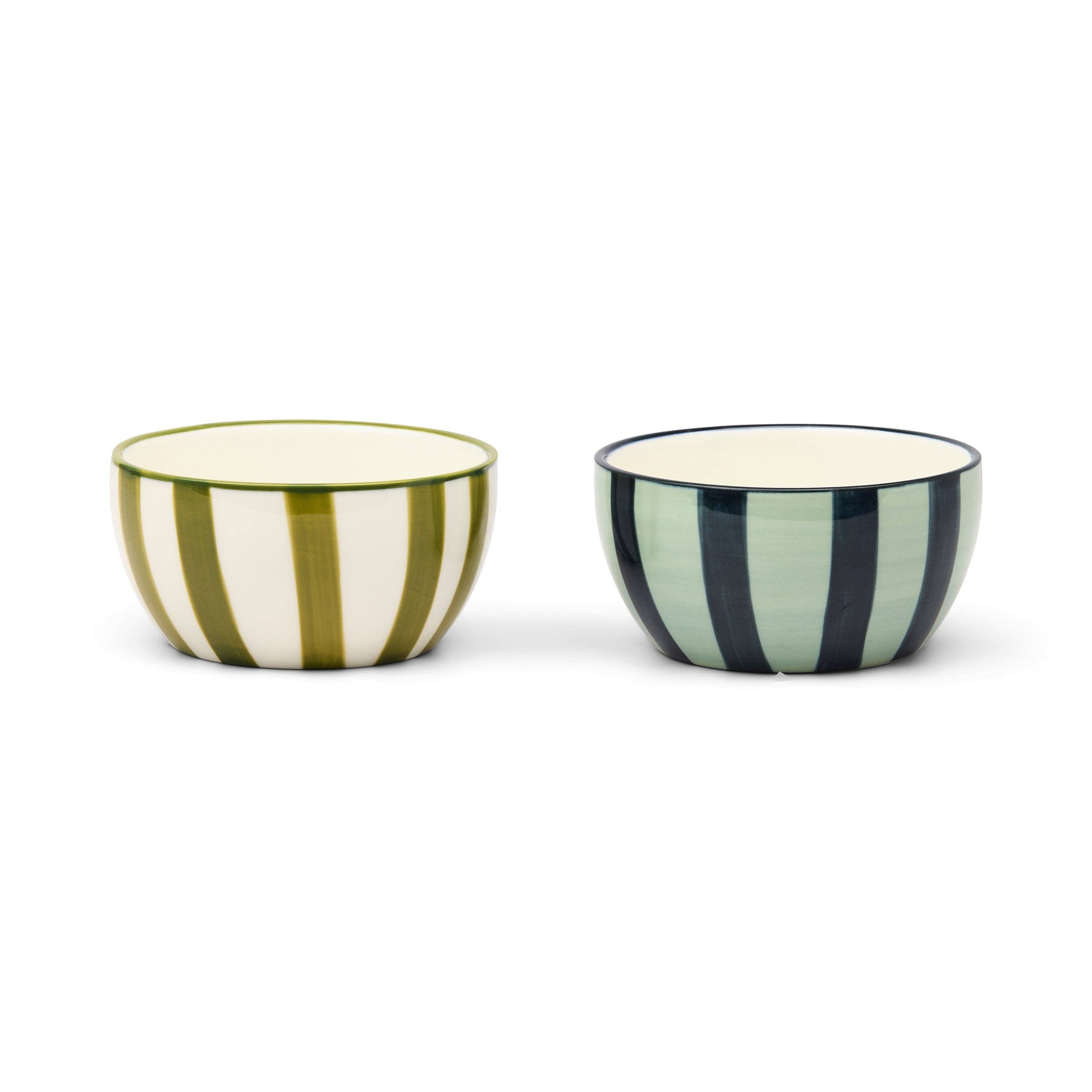 Set Of 2 Dipping Bowls - Olive & Blue