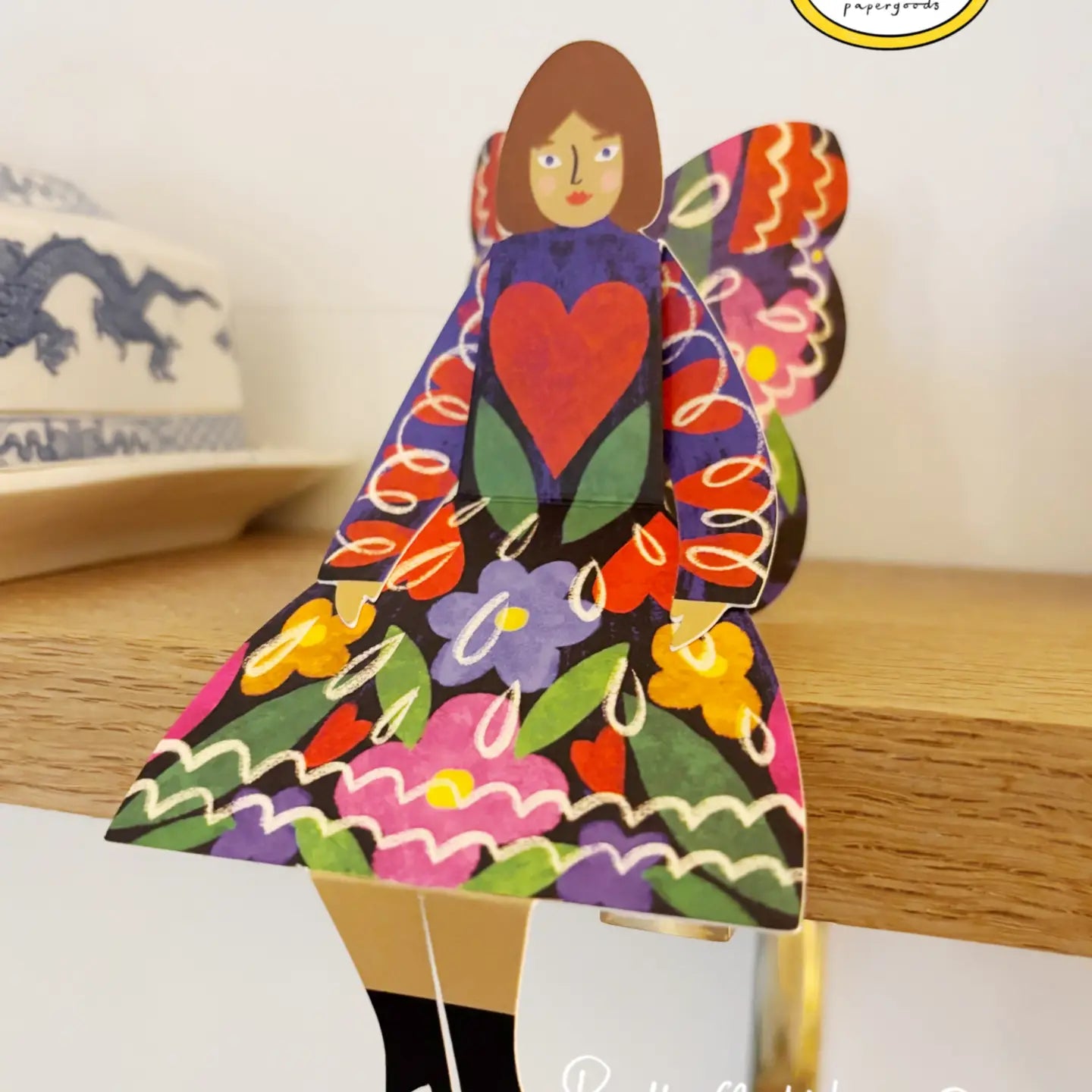 Midnight Floral Butterfly Woman Card