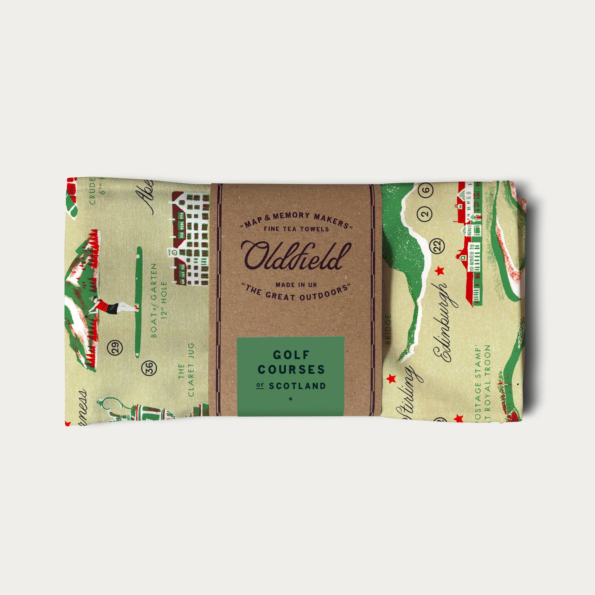 Golf Courses of Scotland Tea Towel