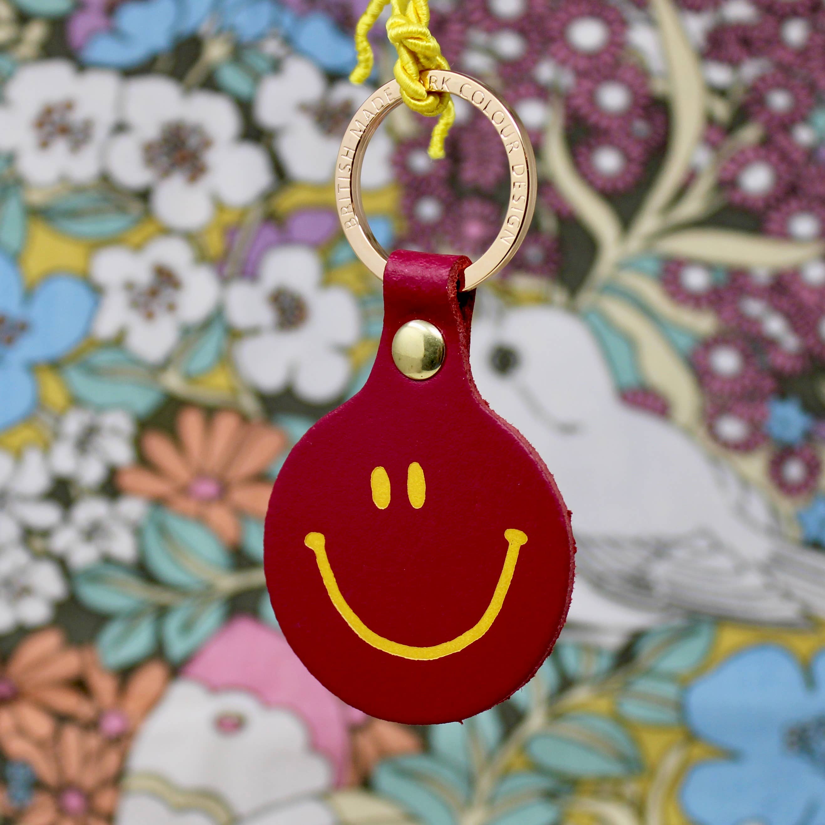 Feeling Lush Smilie Face Key Fob - Cornflower