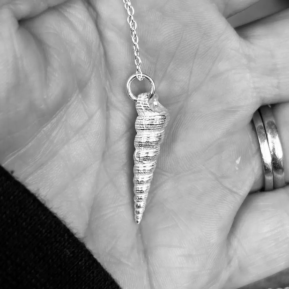 Silver Auger Shell Necklace
