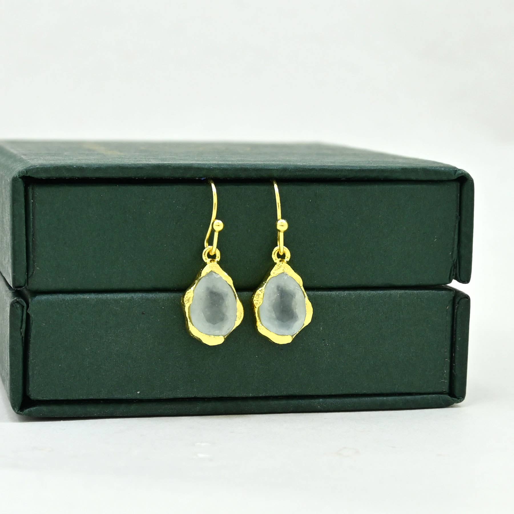 Kailany Earring Gold Plated - Light Aquamarine Chalcedony