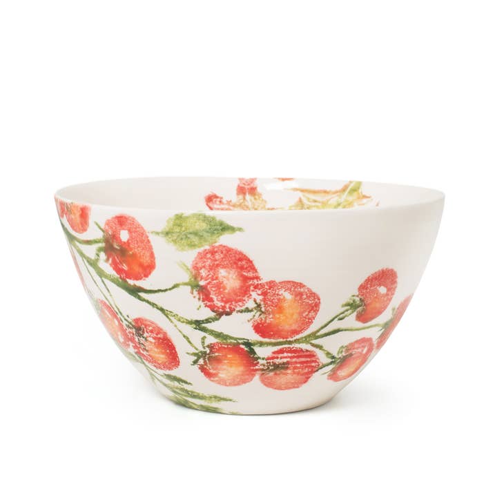Earthenware Vine Tomatoes & Lollo Rosso Salad Bowl