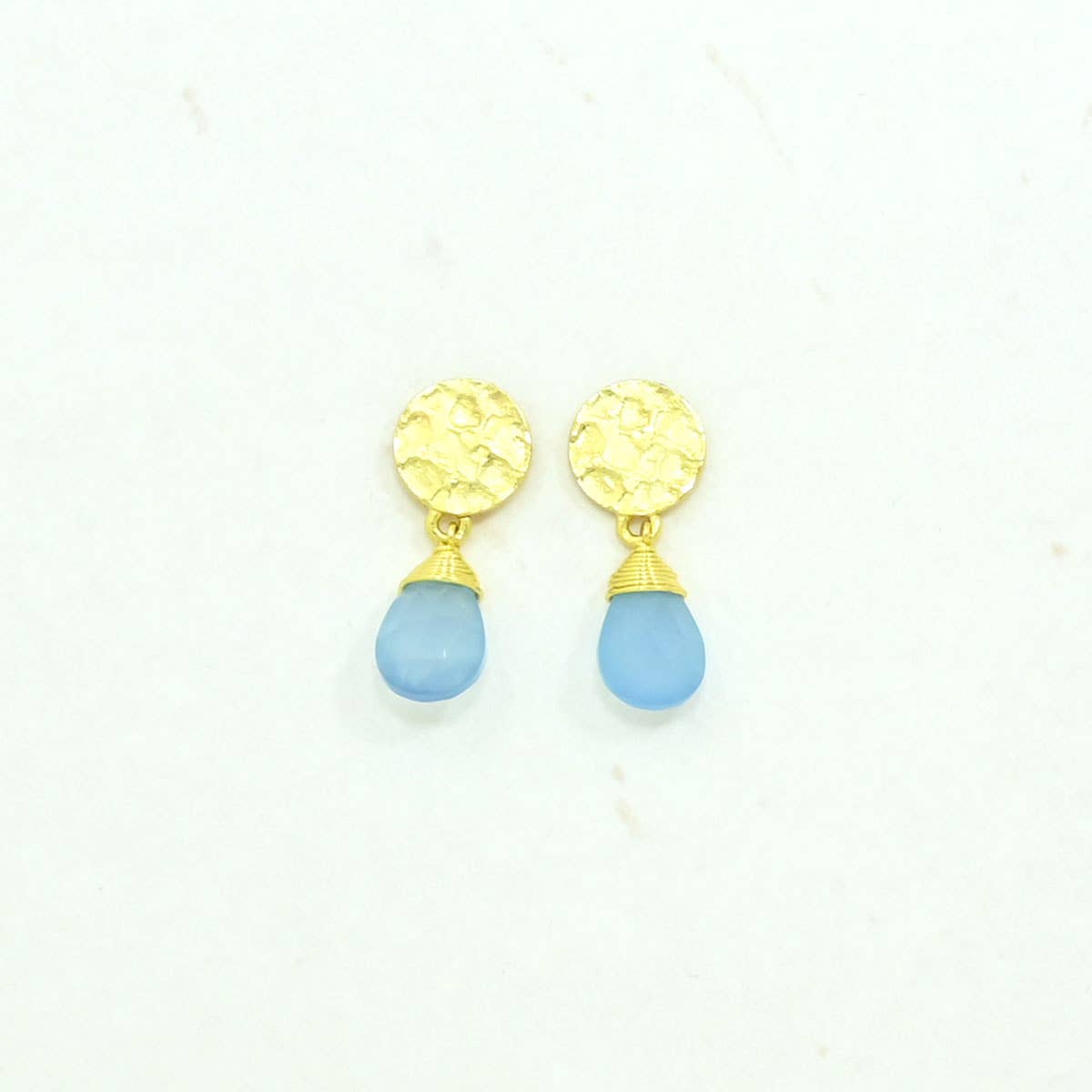 Abigail Earring Gold Plated - Blue Chalcedony