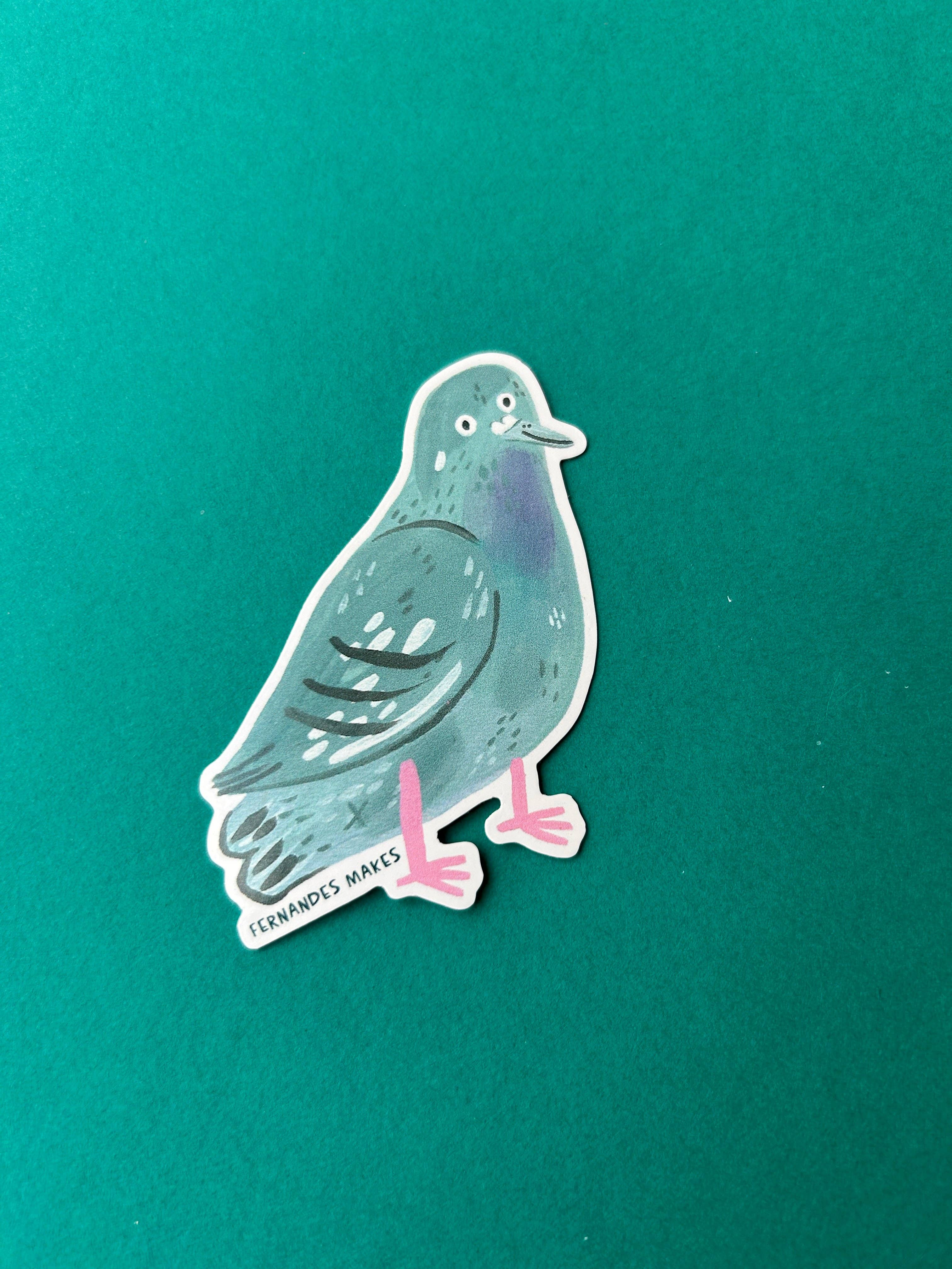 Glitter Tobias Pigeon Vinyl Sticker